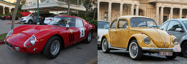 Two cars with differing power.
